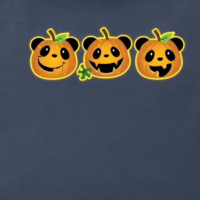 Halloween Panda Pumpkins Zip Tote Bag