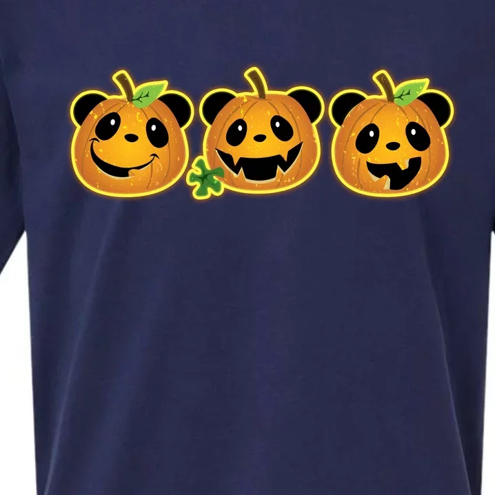 Halloween Panda Pumpkins Sueded Cloud Jersey T-Shirt