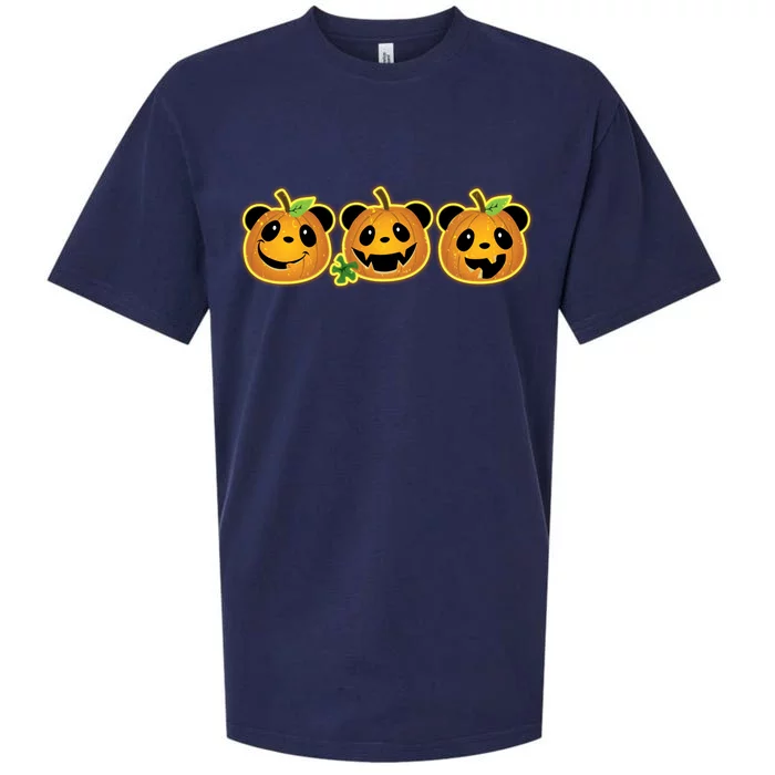 Halloween Panda Pumpkins Sueded Cloud Jersey T-Shirt