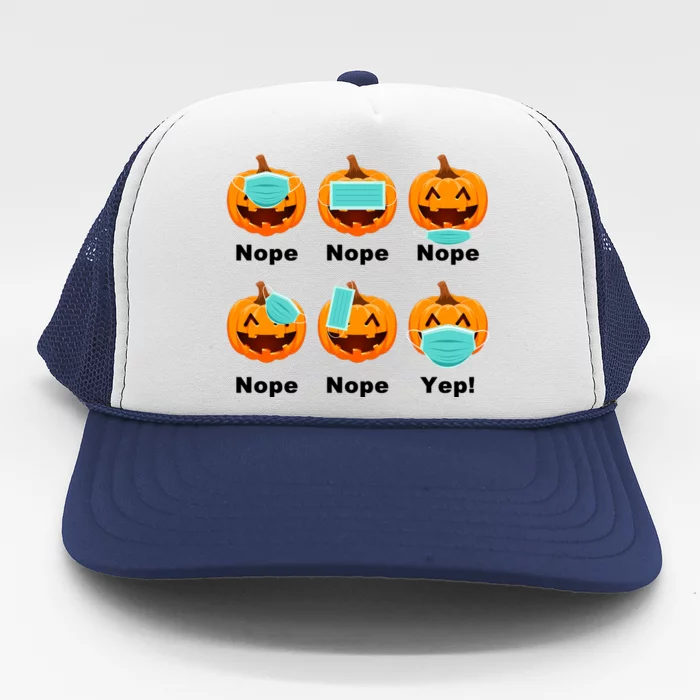 Halloween Pandemic Pumpkin Mask Funny Cute Trucker Hat