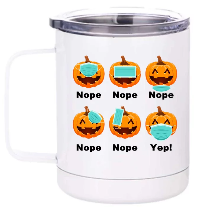 Halloween Pandemic Pumpkin Mask Funny Cute Front & Back 12oz Stainless Steel Tumbler Cup