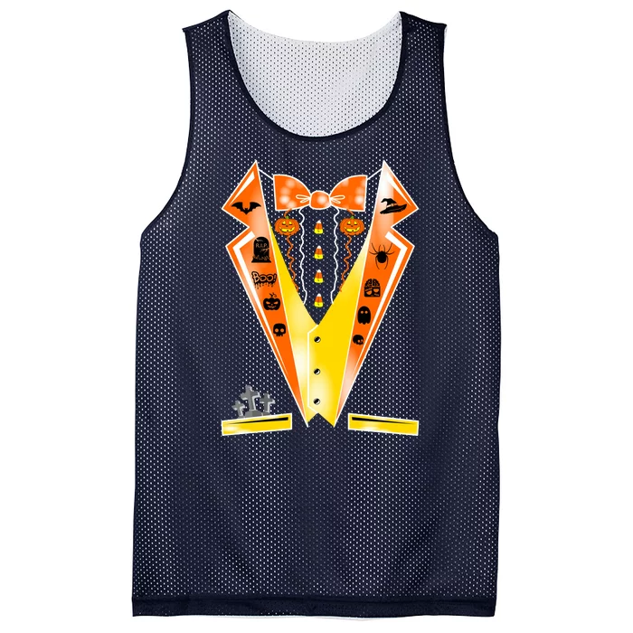 Halloween Party Tuxedo Tux Mesh Reversible Basketball Jersey Tank