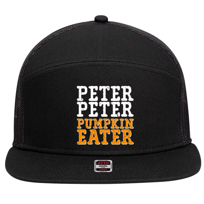 Halloween Peter Peter Pumpkin Eater 7 Panel Mesh Trucker Snapback Hat