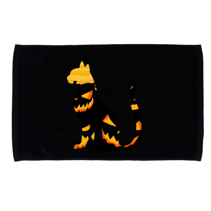 Halloween Pumpkin Cat Microfiber Hand Towel