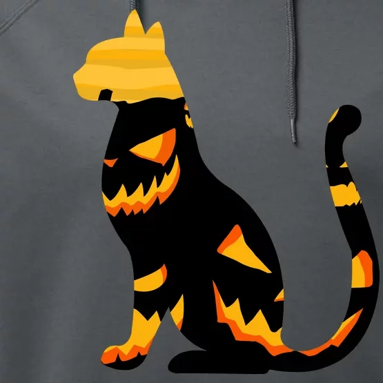 Halloween Pumpkin Cat Performance Fleece Hoodie