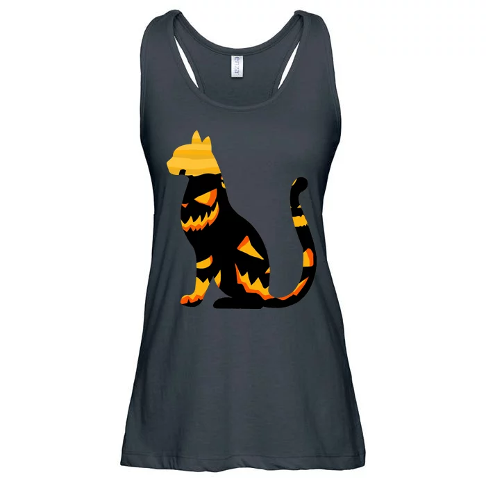 Halloween Pumpkin Cat Ladies Essential Flowy Tank