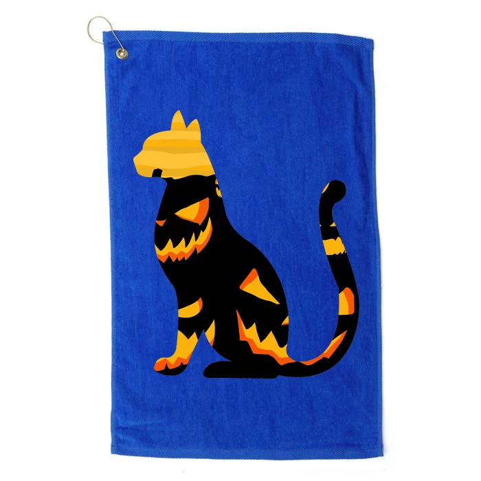 Halloween Pumpkin Cat Platinum Collection Golf Towel