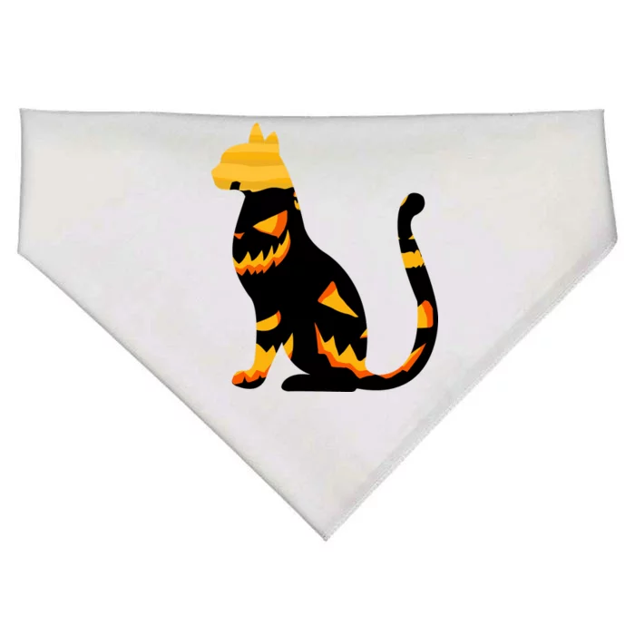 Halloween Pumpkin Cat USA-Made Doggie Bandana