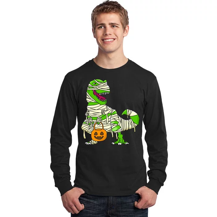 Halloween Pumpkin Dinosaur Tall Long Sleeve T-Shirt