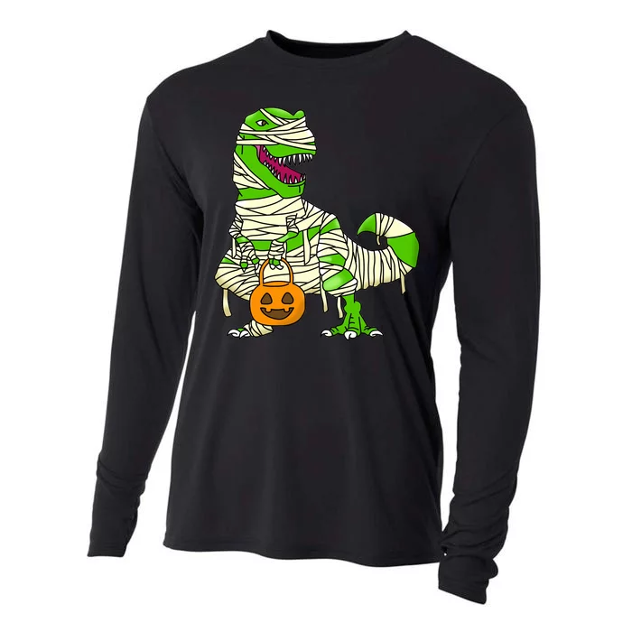 Halloween Pumpkin Dinosaur Cooling Performance Long Sleeve Crew