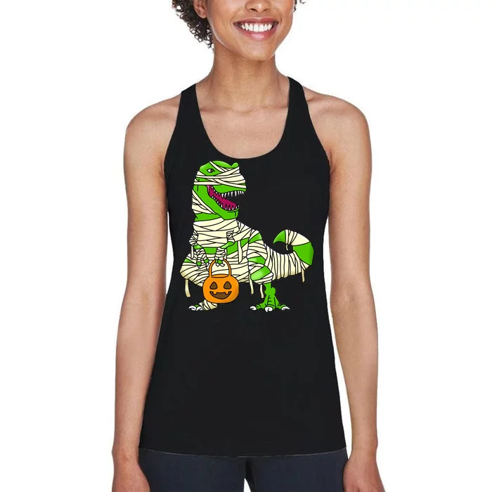 Halloween Pumpkin Dinosaur Women's Racerback Tank