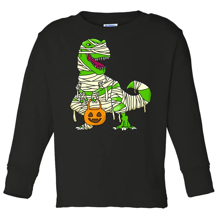 Halloween Pumpkin Dinosaur Toddler Long Sleeve Shirt