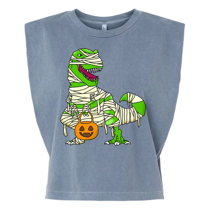 Halloween Pumpkin Dinosaur Garment-Dyed Women's Muscle Tee