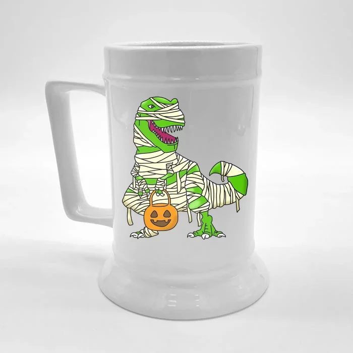 Halloween Pumpkin Dinosaur Front & Back Beer Stein