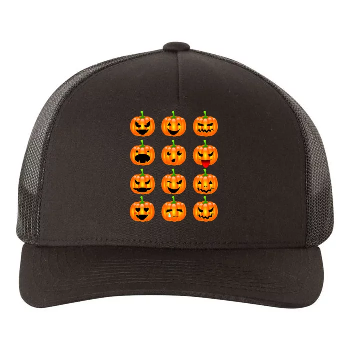 Halloween Pumpkin Emojis Smiley Face Yupoong Adult 5-Panel Trucker Hat