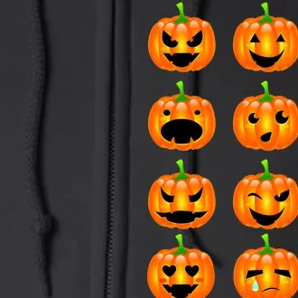 Halloween Pumpkin Emojis Smiley Face Full Zip Hoodie