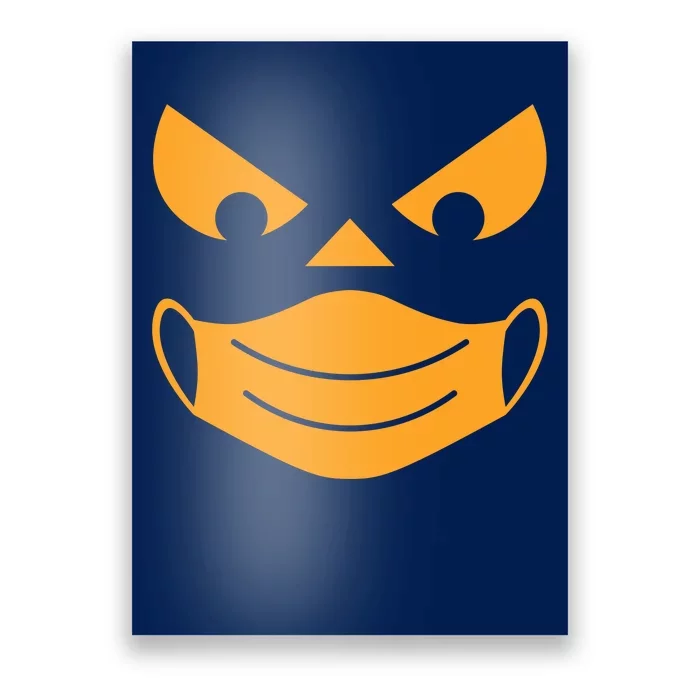 Halloween Pumpkin Face Mask Social Distancing Poster