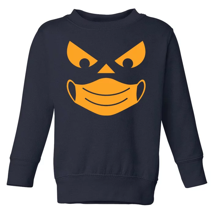 Halloween Pumpkin Face Mask Social Distancing Toddler Sweatshirt