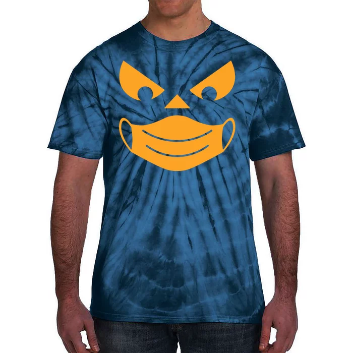 Halloween Pumpkin Face Mask Social Distancing Tie-Dye T-Shirt