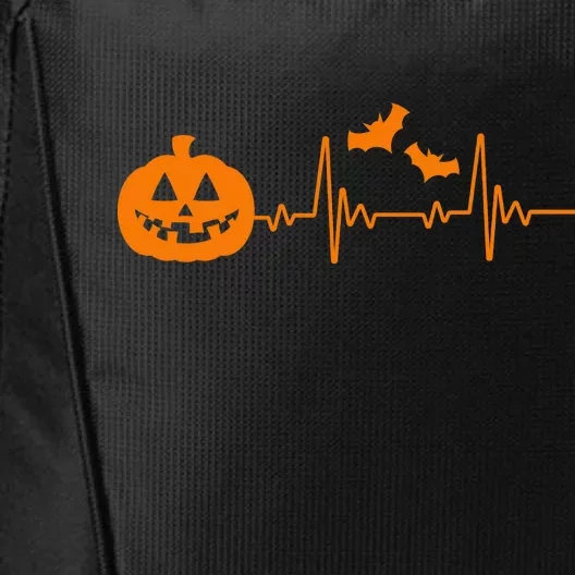 Halloween Pumpkin Heartbeat Pulse City Backpack