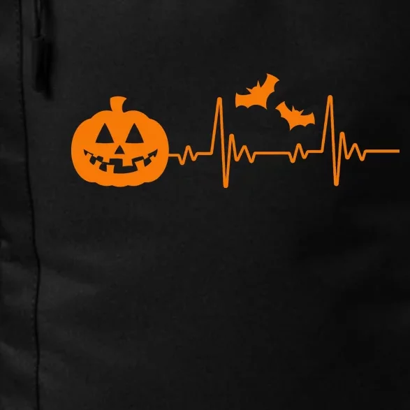 Halloween Pumpkin Heartbeat Pulse Daily Commute Backpack