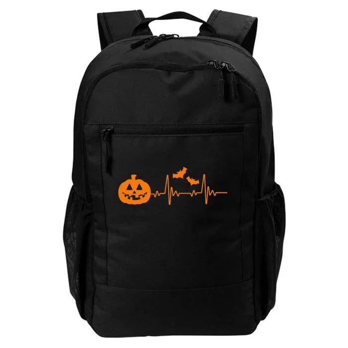 Halloween Pumpkin Heartbeat Pulse Daily Commute Backpack