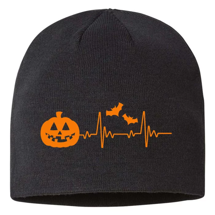 Halloween Pumpkin Heartbeat Pulse 8 1/2in Sustainable Knit Beanie