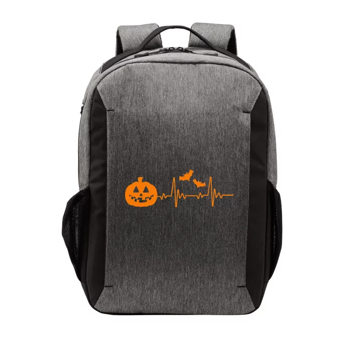 Halloween Pumpkin Heartbeat Pulse Vector Backpack