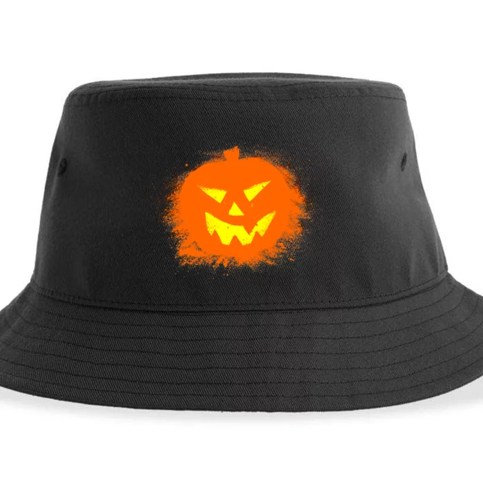 Halloween Pumpkin Jack O Lantern Splatter Sustainable Bucket Hat