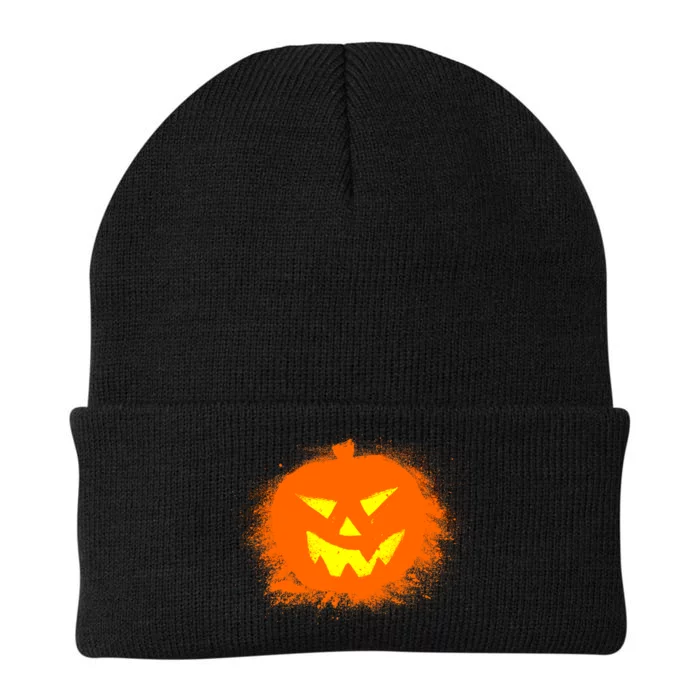 Halloween Pumpkin Jack O Lantern Splatter Knit Cap Winter Beanie