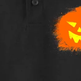 Halloween Pumpkin Jack O Lantern Splatter Dry Zone Grid Performance Polo