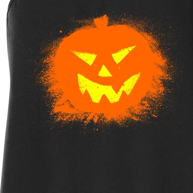 Halloween Pumpkin Jack O Lantern Splatter Women's Racerback Tank