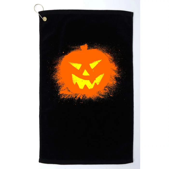 Halloween Pumpkin Jack O Lantern Splatter Platinum Collection Golf Towel