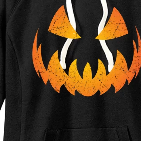 Halloween Pumpkin Jack O'Lantern Face Women's Fleece Hoodie