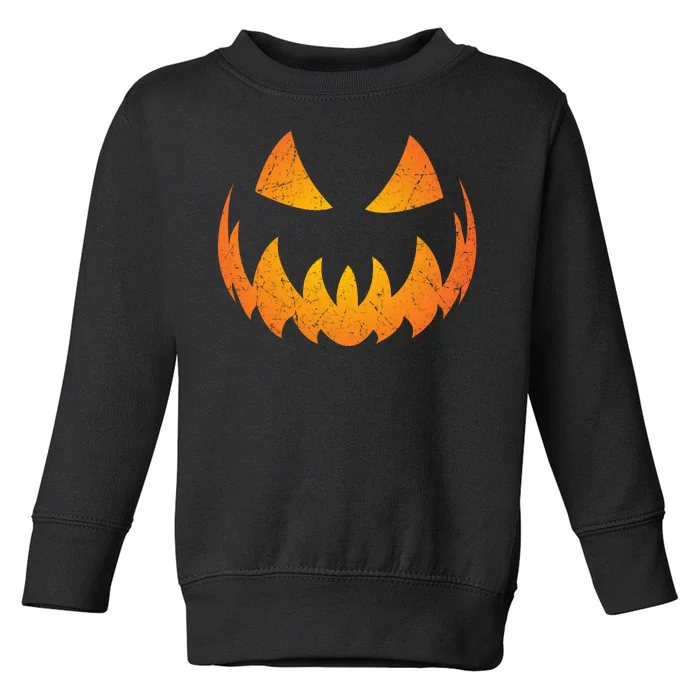 Halloween Pumpkin Jack O'Lantern Face Toddler Sweatshirt