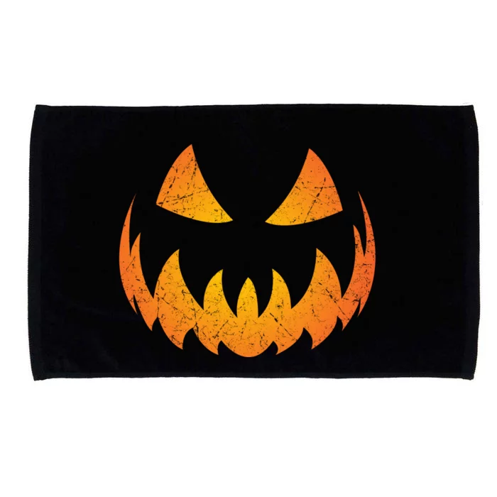 Halloween Pumpkin Jack O'Lantern Face Microfiber Hand Towel