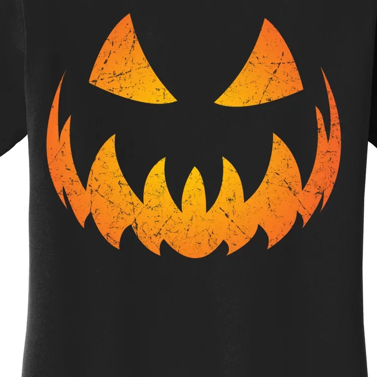 Halloween Pumpkin Jack O'Lantern Face Women's T-Shirt