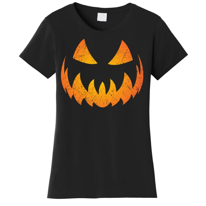 Halloween Pumpkin Jack O'Lantern Face Women's T-Shirt