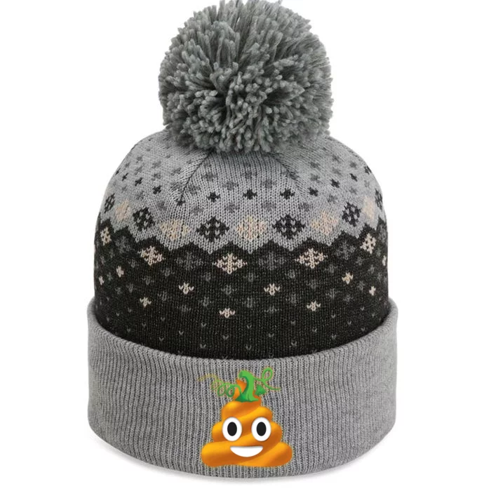 Halloween Pumpkin Poop Emoji The Baniff Cuffed Pom Beanie