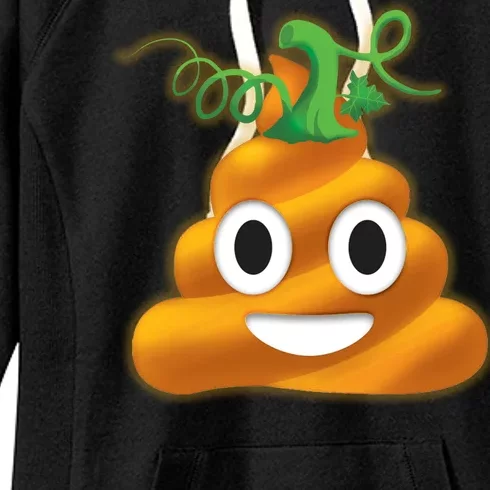 Halloween Pumpkin Poop Emoji Women's Fleece Hoodie