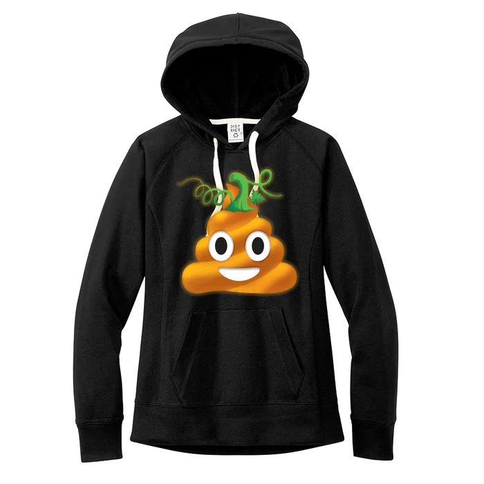 Halloween Pumpkin Poop Emoji Women's Fleece Hoodie