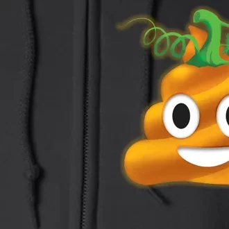 Halloween Pumpkin Poop Emoji Full Zip Hoodie