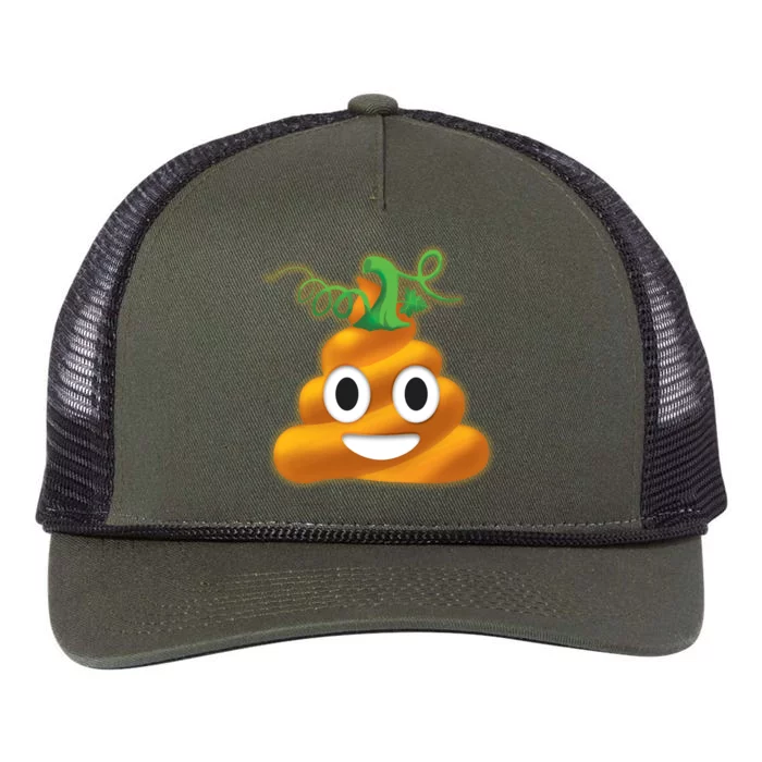 Halloween Pumpkin Poop Emoji Retro Rope Trucker Hat Cap