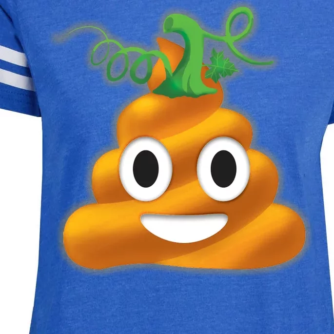 Halloween Pumpkin Poop Emoji Enza Ladies Jersey Football T-Shirt