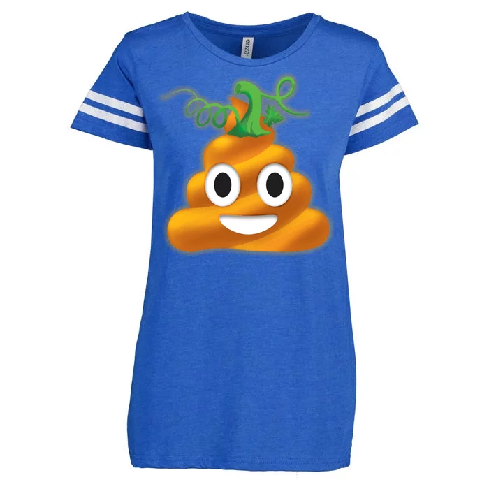 Halloween Pumpkin Poop Emoji Enza Ladies Jersey Football T-Shirt