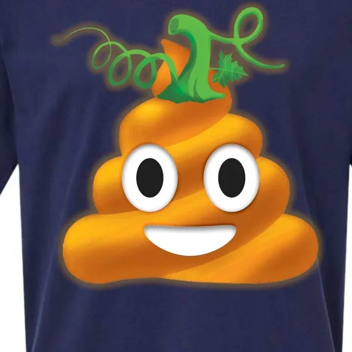 Halloween Pumpkin Poop Emoji Sueded Cloud Jersey T-Shirt