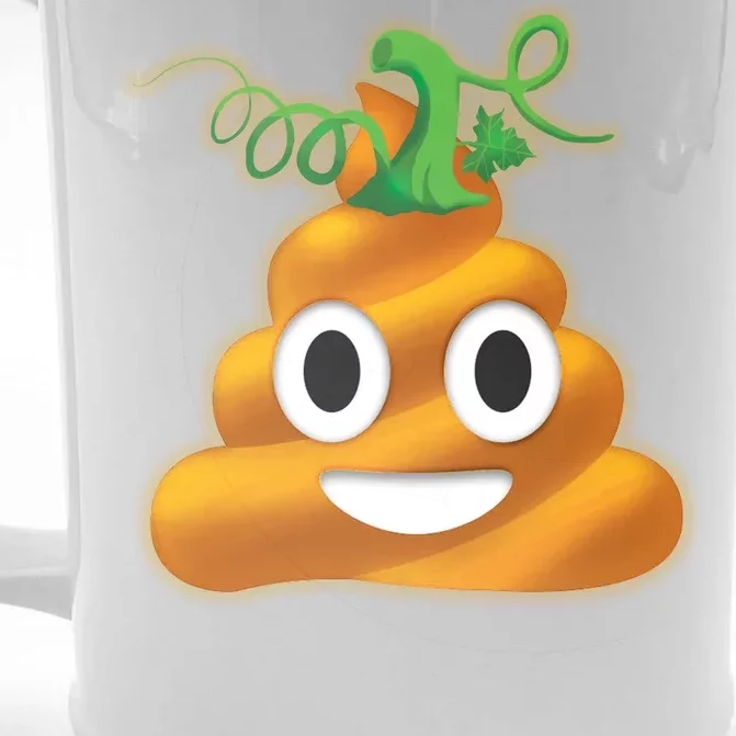 Halloween Pumpkin Poop Emoji Front & Back Beer Stein