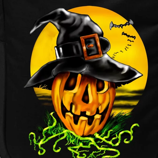 Halloween Pumpkin Wearing Witch Hat Impact Tech Backpack