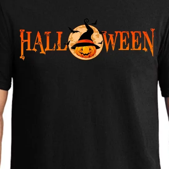 Halloween Pumpkin Witch Logo Pajama Set