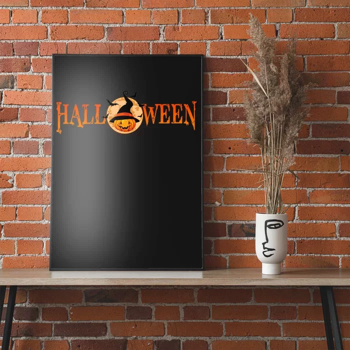 Halloween Pumpkin Witch Logo Poster